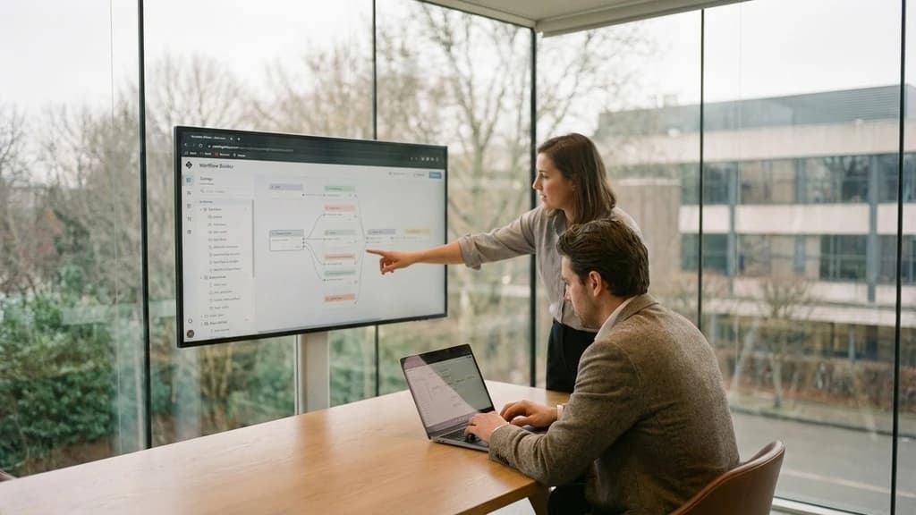 Two professionals working on KI implementation